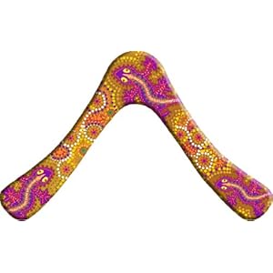 Bumerang,Boomerang,Outdoor Sport-Bumerang Spirit (left),Dot Painting Design,Polyprop,ab 14 Jahre