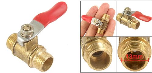sourcingmap Full Port M Thread Lever Ball Valve for 13mm Dia Pipe, Gold Tone and Red - Image 2