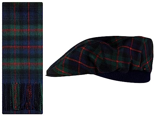 Foulard et casquette plate en laine d'agneau Murray of Atholl fabriqués en Écosse