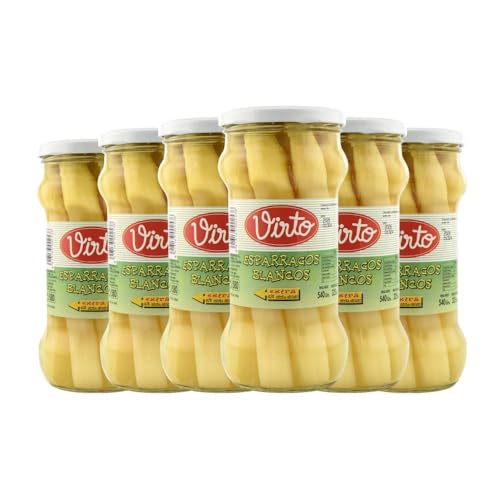 Espárragos blancos Extra Virto 6-8 ud 540 g caja 6 frascos