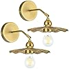 Passica decor hardwired wall sconces set of two 2 pack 180 degree adjustable vintage metal lamp with antique brass finishedshade with veins pattern wall lighting fixture for bedroom vanity farmhouse  urban country home decor