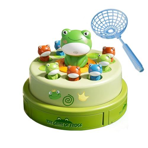 Juego de catapulta de rana   Pequeño juguete de rana verde ABS, juguete de rana saltadora | Juguete de rana de eyección, juego de carnaval de catapulta de rana con luz y sonido, juguete interactivo de