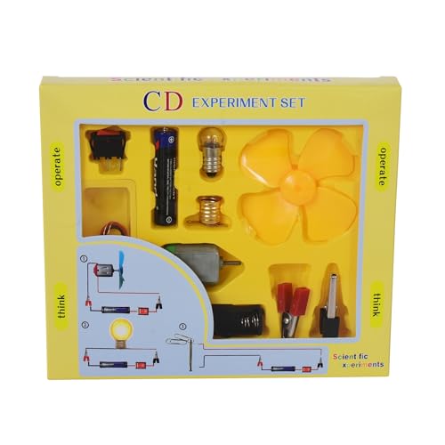 Image of CD Experiment Set Science Kit for Kids, STEM Kit, Electric Circuit Kit for Students with Motor Fan Toy, DIY Science Kit for Students | School Project Gift | Pack of 1