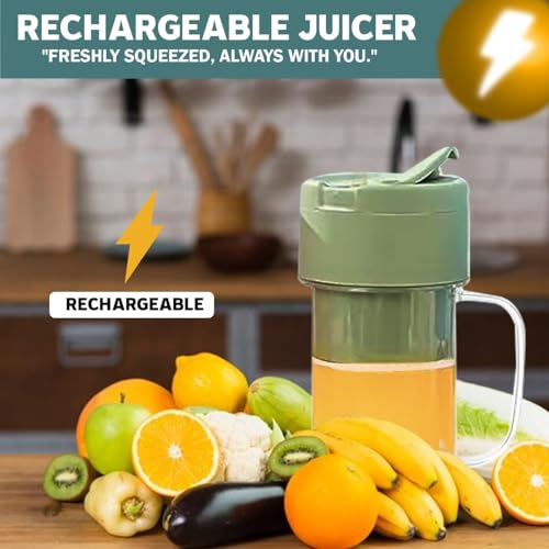 Image of USB Rechargeable Portable Juicer Blender for Fruit Juice, Shakes, Smoothie, Mango Juice, Banana Shake | Personal Mini Juicer Bottle with Straw for Office, Picnic, Travelling and Camping