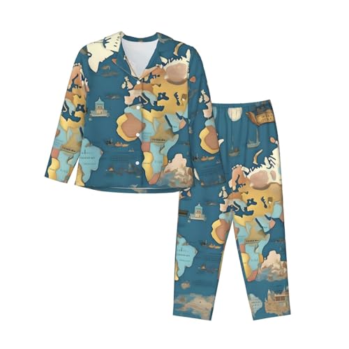 Pyjama 2 pièces manches longues respirant et fluide pour femme
