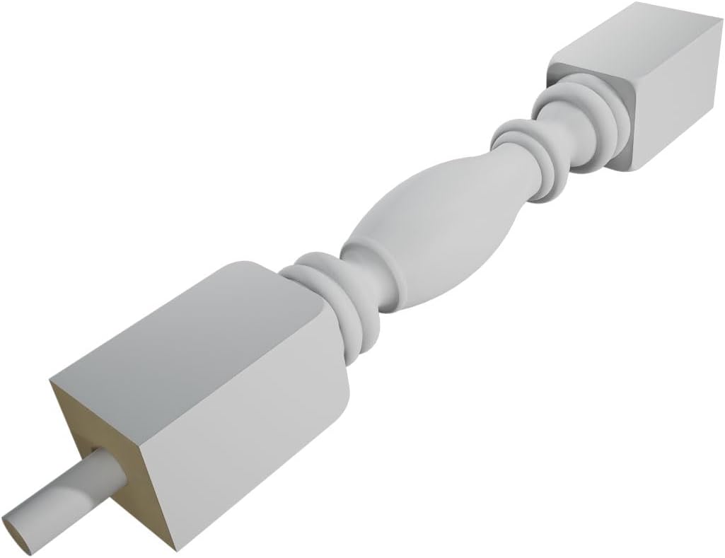 Endurathane 500 Series Winford Baluster: 2 1/2"W x 18"H (5 7/16" On Center Spacing for 4" Sphere Code), Factory Primed Polyurethane