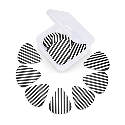Ensemble de 12 médiators de guitare à rayures noires et blanches pour guitare acoustique, guitare électrique… - Les Beatles, Paul McCartney, John Lennon, RIngo Starr, George Harrison Ensemble de 12 médiators de guitare à rayures noires et blanches pour guitare acoustique, guitare électrique… – Image 7