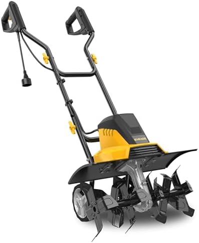 EVEAGE 18 Inch Electric Tiller Cultivator, Corded 13.5Amp Foldabl...