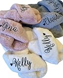 Personalized Fluffy Slippers - Easter Gifts for Women - Bridal Party Gifts - Mothers Day Gift Box Ideas for Mom, Girlfriend - Bridesmaid Slippers Gifts - Wedding Party Presents