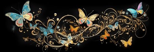 Broderie diamant papillon paysage kit complet peinture 5D pour une deco de salon relaxante