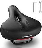 ROCKBROS Bike Seat Cushion for Men Women with Handle & Dual Shock Absorbing Ball Memory Foam - 3 Zone Concept Bike Saddle, Soft Wide Waterproof Mountain Bicycle Accessories