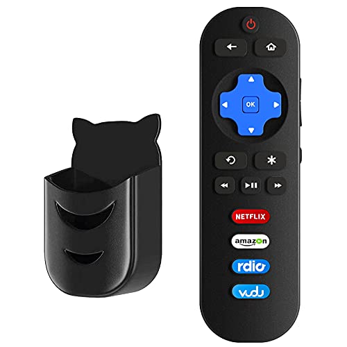 Motiexic Remote for All Roku TV Remote Onn Element LG JVC RCA Sanyo TCL Magnavox Philips Westinghouse Roku TV Remote with Black Remote Holder