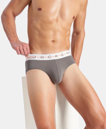 Image of Jockey NY15 Men's Super Combed Cotton Elastane Stretch Solid Brief with Ultrasoft Waistband (Pack of 2)