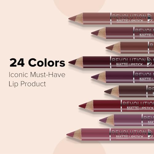 Image of Character Revolution Matte Lipstick | Intense Pigment, Long-Lasting & Smooth Finish | Non-Drying Comfortable Wear (Bold Babe - RL018, Revolution Matte Lipstick)