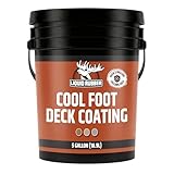 Liquid Rubber Cool Foot Deck Coating - Solar Protection Paint, Reduces Surface Temperatures by Up to 35%, Multi-Surface Cooling Decking Sealant, Waterproof, Durable Membrane, Neutral Beige, 5 Gallon