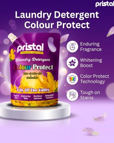 Image of Pristal Color Protect Laundry Detergent Refill | Lily of the Valley| 3D Freshness, Tough on Stains, Antibacterial, Biodegradable, Cruelty-Free | Singapore Formulated- (1L)