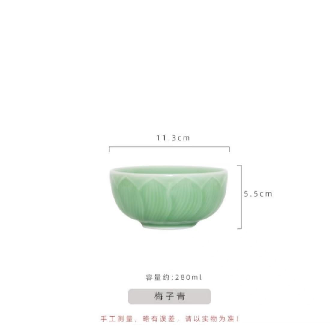 Cuenco de cerámica, cuenco de cerámica, cuencos de frutas Cuencos Cuenco Cuenco de arroz Pro-Green Celadon Vajilla Cuenco Cuenco de arroz de cerámica for el hogar chino Cuenco for microondas Cuenco pe