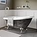 Cambridge Plumbing Scorched Platinum 67-inch x 28-inch Acrylic Slipper Bathtub with-inch No Faucet Holes and Brushed Nickel Ball and Claw Feet