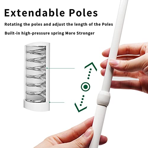 Vista Extendable Curtain Poles 83-150cm Tension Rods No Drill Extendable Curtain Rod Adjustable for DIY Projects Kitchen - Image 3