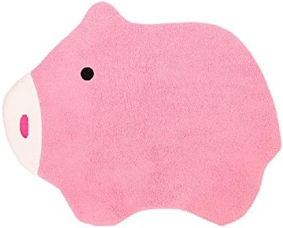 Pretty Cartoon Style Cute Animal Shaped Children Rug Shaggy Area Rugs Soft Non-slip Doormat Floor Mat Bath Mat Bathroom Shower Rug Bedroom Living Room Baby Room Carpet (Pink Pig)