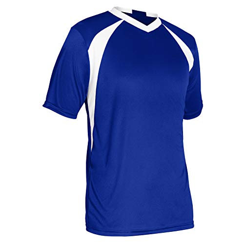 CHAMPRO Standard Sweeper Lightweight Adult Soccer Jersey, Blue, Medium
