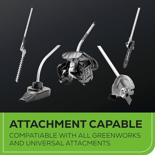 Image of Greenworks 60V 16 inch Brushless Cordless String Trimmer (Attachment Capable, .095 inch Bump Head, 2-Speed), 4.0Ah Battery, Rapid Charger + Bonus 4.0Ah Battery
