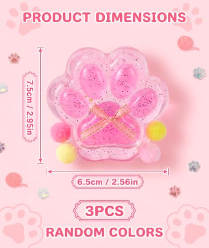 Image of 3PCS Taba Squishy Cat Paw, Taba Squishy for Relaxing Sensory Fidget Pinch Family for Kids Cat Paw Squeeze Cute Beautiful Cat Paw (random4)