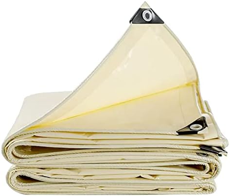 Tarpaulin Waterproof Heavy Duty Beige 500g/㎡ Tarp Cover Ground Sheet Camping Multipurpose Furniture Caravan with Reinforced Eyelets Canopy Tent (Size : 1x2m)