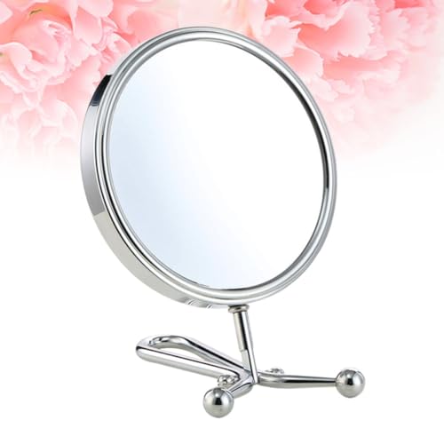 Espejo de Maquillaje de Dos Caras con Marco Ajustable Plata miniatura 2