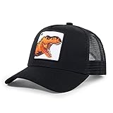 Qlauca Trucker Hat Men Dinosaur Snapback Hats Adjustable Embroidered Baseball Cap Mesh Breathable Square Patch Women Caps