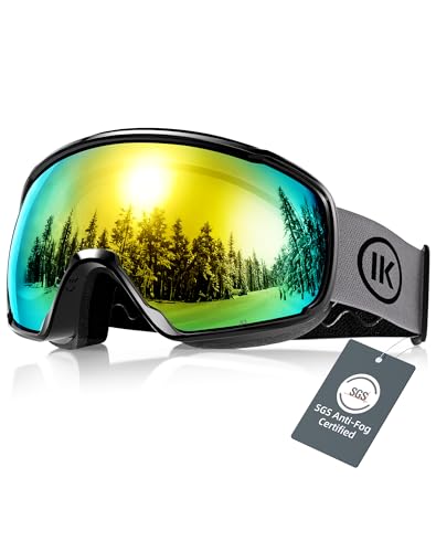 Image of Innerking OTG Ski Goggles, Anti-Fog Snowboard Goggles for Men & Women | SGS-certified anti-fog lenses, OTG over-glasses design, UV protection, and helmet compatibility