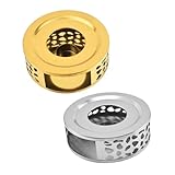 Artibetter 2個 ステンレス製ティーポットウォーマーベース ティーライトホルダー付き 多機能温茶器 リビング オフィス 喫茶店用 保温ヒーター