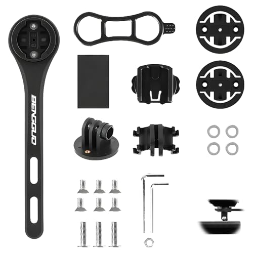 TASSFROO Soporte para Computadora de Ciclismo, Soporte Ordenador Integrado para Bicicleta Carretera Ajustable con Tornillos para Asegure Teléfonos Móviles Cámaras Linternas (Negro)