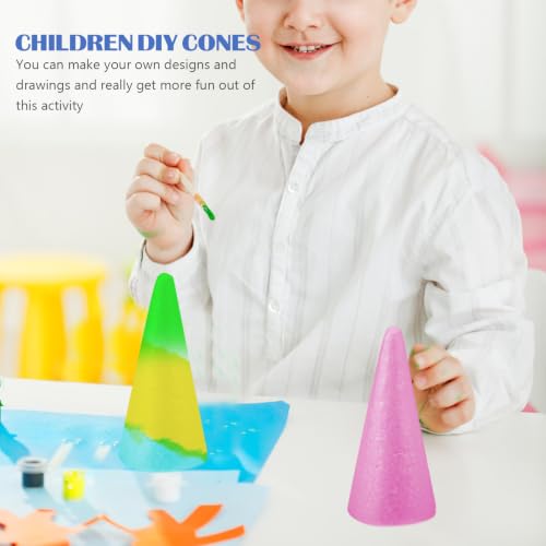 30 Conos de espuma blancos para manualidades DIY en centros infantiles 6