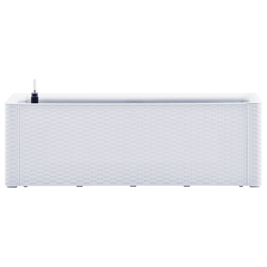 Arriate con Sistema de Riego Automático Blanco 100x43x33 cm PP Jardinera de Jardín Interior Exterior Macetero Terraza Resistente a Los Rayos UVA, a la Intemperie y a Las Heladas