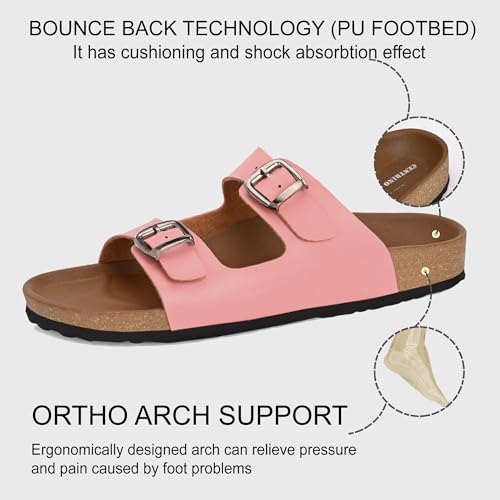 Image of Centrino Women's Berkin-Style Slip-On Sandals | Open Toe Design | Soft PU Footbed | Lightweight & Comfortable | Arch Support | On-Grip Sole | Casual Outdoor Wear (9226)