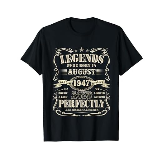 Agosto de 1947 Vintage 77 Regalos de cumpleaños para hombres de 77 años Camiseta