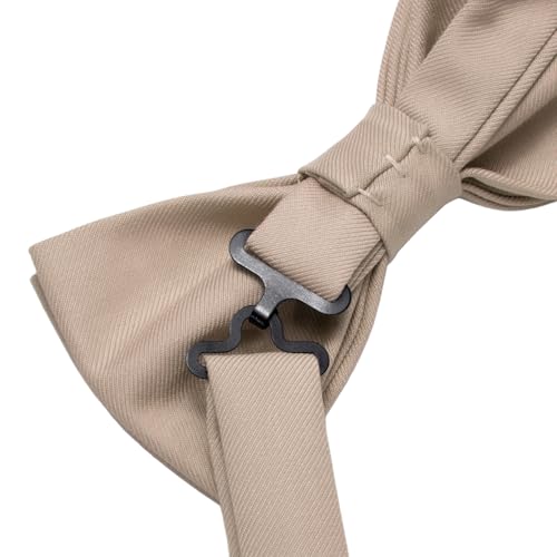 Image of Hi-Tie Bow Ties for Men Pre-Tied Pocket Square with Cufflinks Mens Bowtie Sets for Wedding Formal Party