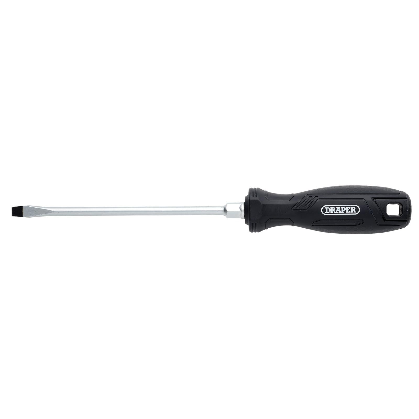 Draper Slotted Hard Grip Screwdriver, 6.5 x 150mm - 13542 - Magnetic Tip, CRV Blade, Black - Image 2