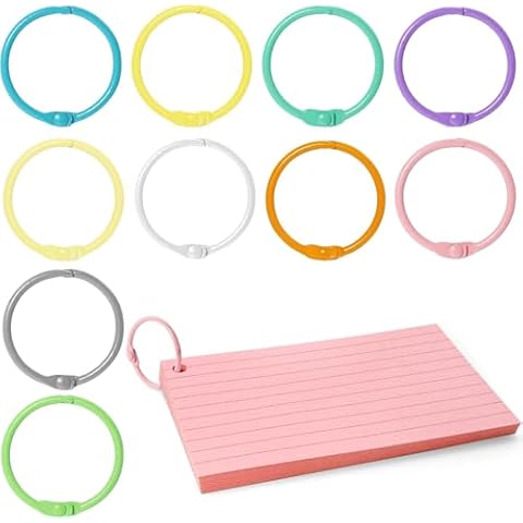 40 PCS Colourful Metal Binder Rings Cover