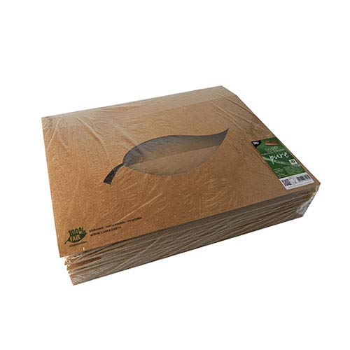 Papstar 50 cartoni per trasporto e catering, cartone Pure 8 cm x 46,4 cm x 31,3 cm marrone 0% Fair con finestra in PLA