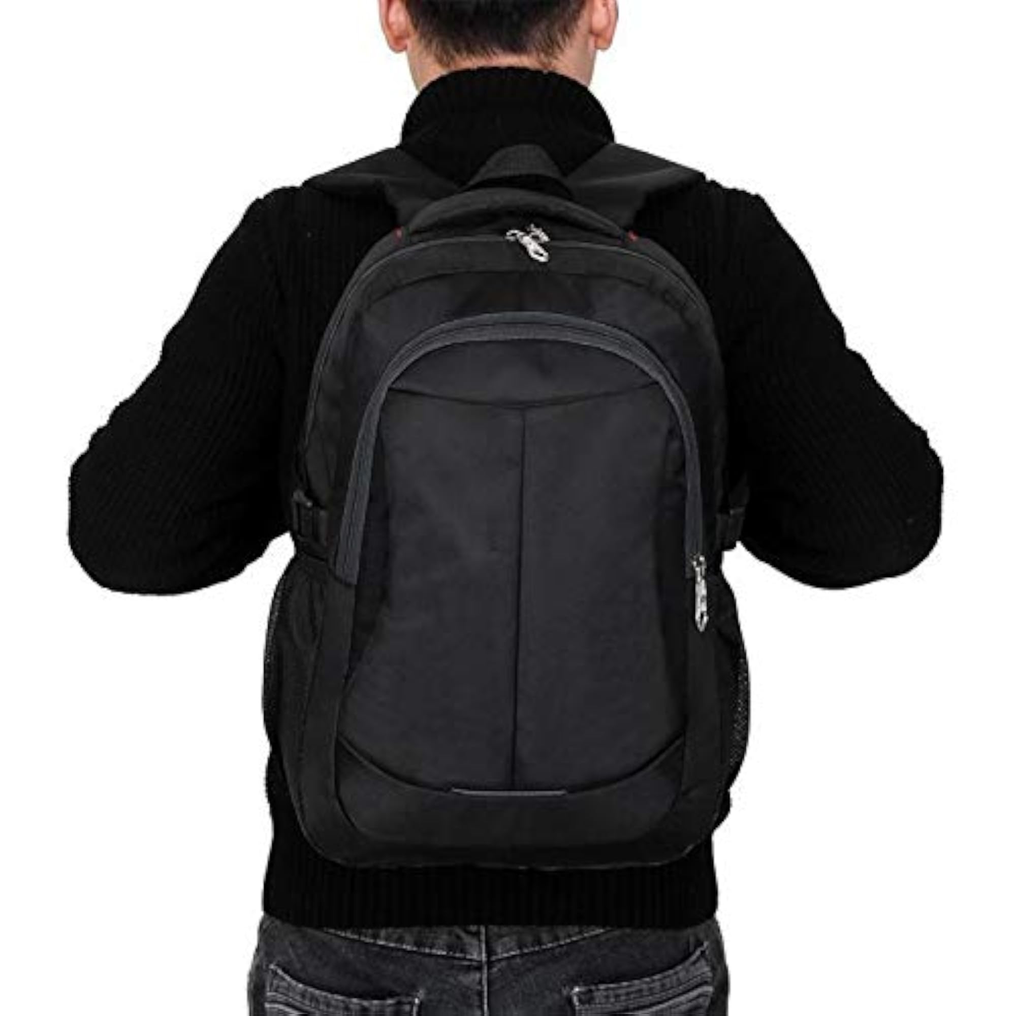 Men's Fashion Zipper Open Nylon Laptop Backpack