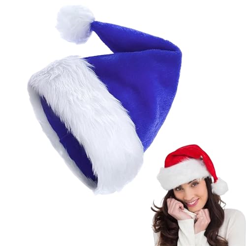 ZSYIULIA Blue Santa Hat Christmas Hats 32 * 45cm