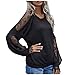 Produktbild OTGOPS Kleidung Damen 80er Kleidung Lässige Lockere O-Ausschnitt Hollowed Lace Langarmhemd Oberteil Bluse Elegant Fusselrolle Pullover Oversize