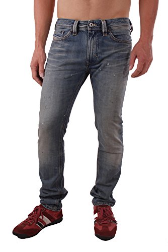 Diesel Thanaz 0R60R Hommes Jeans Skinny Slim (W28/L32, Bleu)