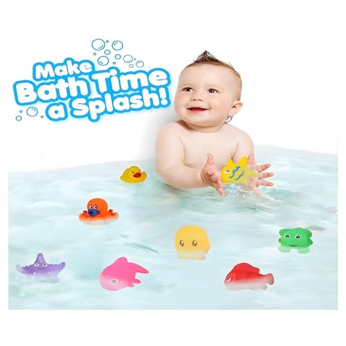 Image of WISHKEY Plastic Bath Toy Set of 12 Pcs Chu Chu Colorful Animal Shape Toy for New Born Babies, Fun Bathtime Buddies for Toddlers (Pack of 12, Multicolor)