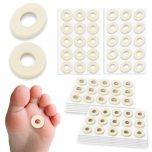 Image of 180 Pcs Corn Cushions for Toes and Feet, Oval & Round Shapes Self-Stick Adhesive Latex Foam Pads, Corns, Blisters and Feet From Pressure and Friction, Callus Cushions for Foot Comfort and Pain Relief