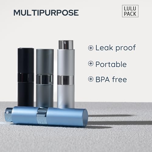 Travel Perfume Bottle Refillable - Cologne Spray Atomizer Mini - Small Travel Size Empty Sprayer for Refill Sample Container - Portable Fragrance Decant Dispenser for Women Men 8ml 4PCS Grey4
