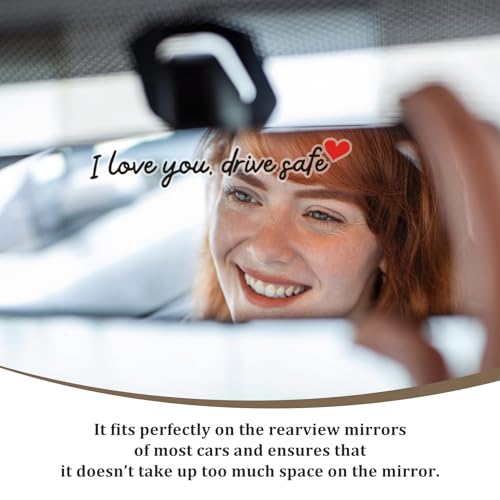 Image of 12Pcs I Love You Drive Safe Mirror Stickers, Cute Car Stickers for Women, Vinyl Waterproof Car Decals for Rearview Mirror Window Windshield, Funny Show Love Sticker for Auto Accessories (Mixcolor)