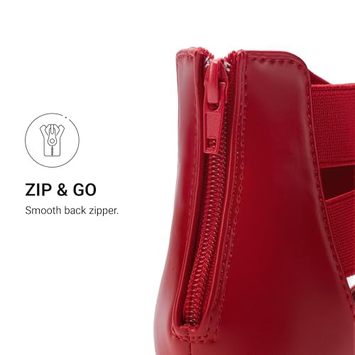 Image of DREAM PAIRS Women's Elastic Ankle Strap Sandals Gladiator Strappy Low Wedges Sandals